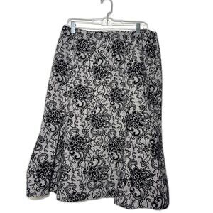 Ann Taylor Loft Trumpet Skirt 14 Wool Tweed Raised Velvet Whimsygoth Friends 90s